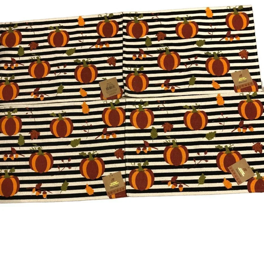 HARVEST COLLECTION SET OF 4  FALL‎ PRINTED PLACE MAT 13X19 NEW WITH TAG